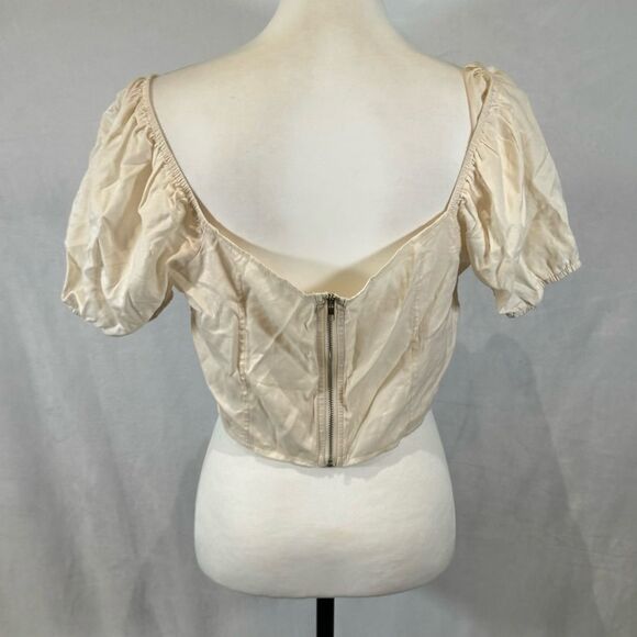 Beige milkmaid corset style crop top size large - Picture 5 of 7